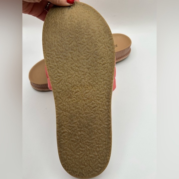 Johnny Was Solid Stitch Coral Pink, Sandal, Slides,Suede Like New, Size 8 - Picture 11 of 11